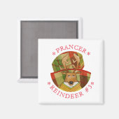 PRANCER RENDIER Vierkante magneet (Voorkant / Achterkant)