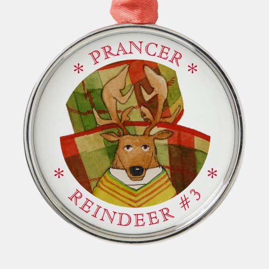 PRANCER RENDIEREN Premium Rond Ornament (Voorkant)