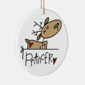 Prancer the Reindeer Kerstkeepomwille Ornament (Rechts)