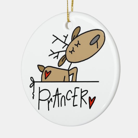 Prancer the Reindeer Kerstkeepomwille Ornament (Links)