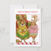 PRANCER VIXEN 3.5x5 Platte Kerst Kaart (Voorkant)