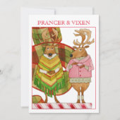PRANCER VIXEN 5x7 Platte Kerst Kaart (Voorkant)