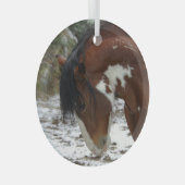 Pranching in de sneeuw glas ornament (Voorkant Rechts)