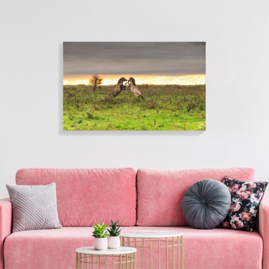 Pranching paarden canvas (Insitu (Woonkamer))