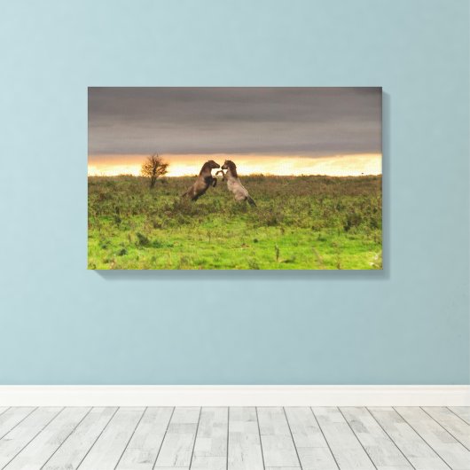 Pranching paarden canvas (Insitu (Houten vloer))