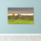 Pranching paarden canvas afdruk (Insitu (Houten vloer))