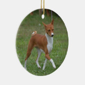 Prancing Basenji Dog Keramisch Ornament (Rechts)