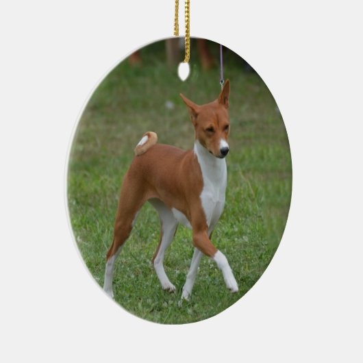 Prancing Basenji Dog Keramisch Ornament (Rechts)