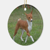 Prancing Basenji Dog Keramisch Ornament (Links)