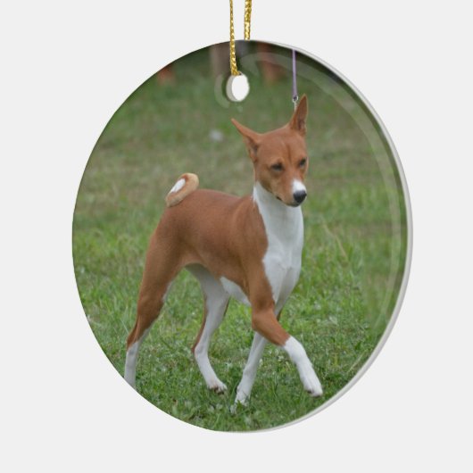 Prancing Basenji Dog Keramisch Ornament (Links)