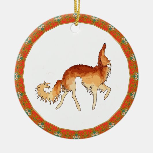 Prancing Borzoi Ornament (Voorkant)