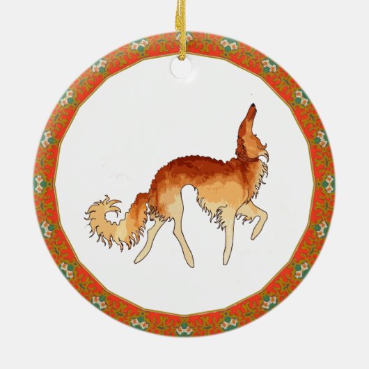 Prancing Borzoi Ornament (Achterkant)