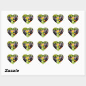 Prancing Schotse Terriers in gras en bloemen Hart Sticker (Vel)