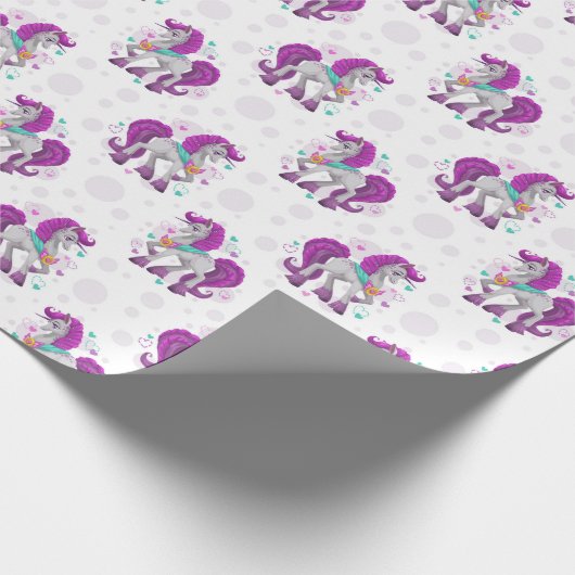 Prancing Unicorns  Wrapping Paper Cadeaupapier (Hoek)