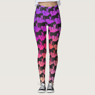 Prancingpaard Silhouette Sunset Colors Leggings