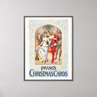 Prang's Kerstkaart (ca. 1886) Canvasprint Canvas Afdruk