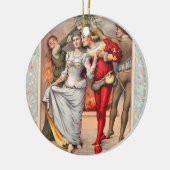 Prang's kerstkaart (ca. 1886)  keramisch ornament (Links)