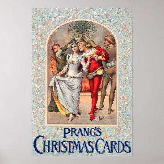 Prang's Kerstkaart (ca. 1886) Prints Poster (Voorkant)