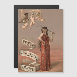 Prang's Valentijnkaarten AD, vrouw & cherubijnen