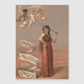 Prang's Valentijnkaarten AD, vrouw & cherubijnen (Voorkant)