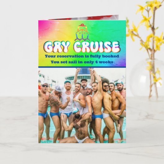 Prank Gay Cruise Verjaardag, Aangepaste Vrouw Foto Kaart (Gele Bloem)