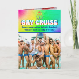 Prank Gay Cruise Verjaardag, Aangepaste Vrouw Foto Kaart