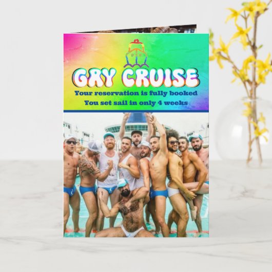 Prank Gay Cruise Verjaardag, Fun Custom Friends Fo Kaart (Gele Bloem)