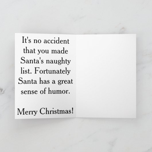 Prank op Santa's Naughty List Feestdagen Kaart (Binnen)