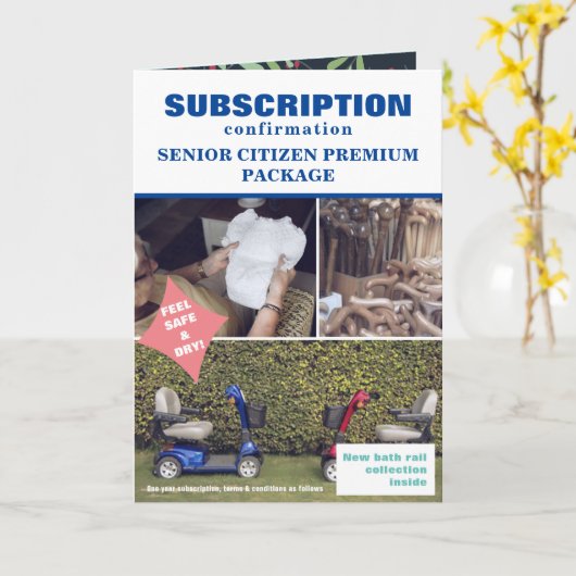 Prank Senior Pakket Kerstmis, Aangepaste Familie F Kaart (Gele Bloem)