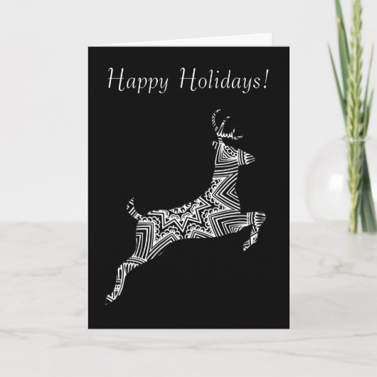 Pranking Deer Young Buck Pattern Prettige feestdag Feestdagen Kaart (Voorkant)