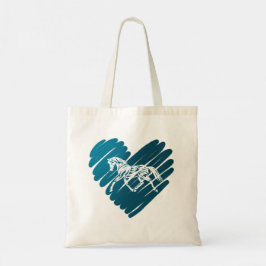 Pranking Pony Blue Heart Scribble Design Tote Bag