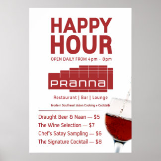 Pranna Happy Hour Poster Lighter Red