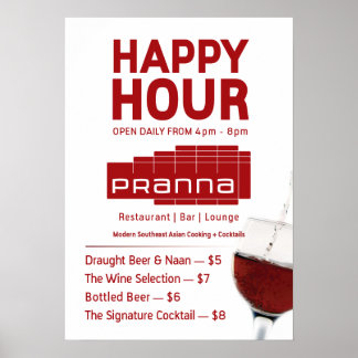 Pranna Happy Hour Poster Lighter Red jul-23
