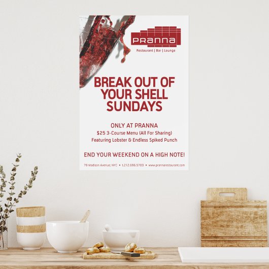 Pranna Sundays Lighter Red Poster (Keuken)