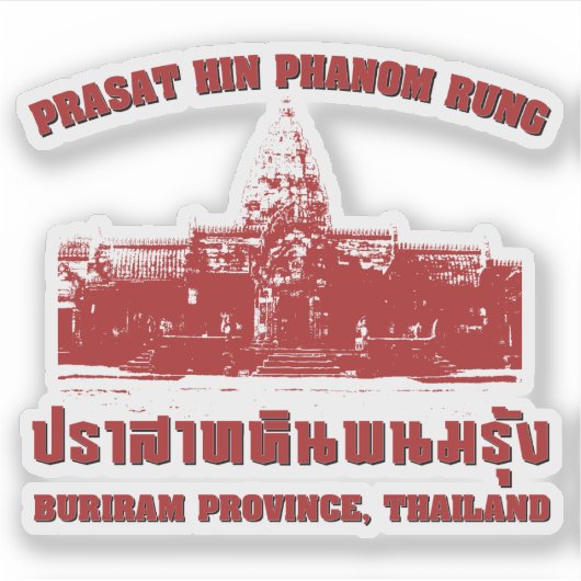 Prasat Hin Phanom Rung, Buriram, Isaan, Thailand Sticker (Voorkant)