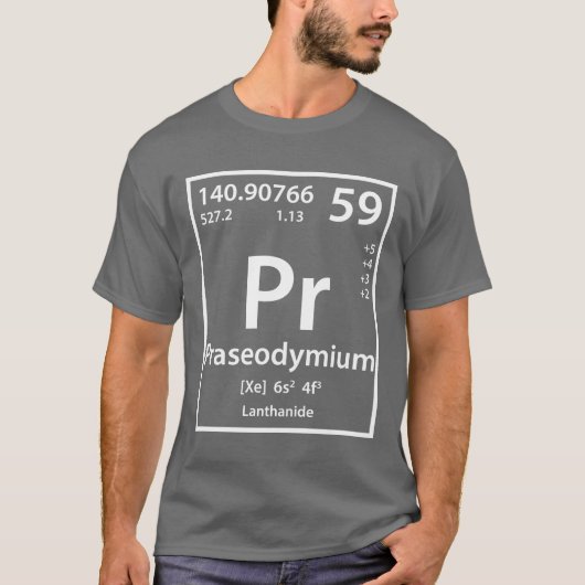 Praseodymium Element (wit) T-Shirt (Voorkant)