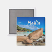 Praslin Seychellen Anse Lazio Beach gift Magneet (Voorkant / Achterkant)
