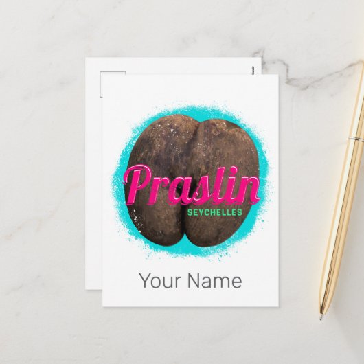 Praslin Seychellen Indische Oceaan  souvenir Feestdagenkaart (Voorkant / Achterkant in situ)
