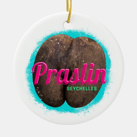 Praslin Seychellen Indische Oceaan  souvenir Keramisch Ornament (Voorkant)