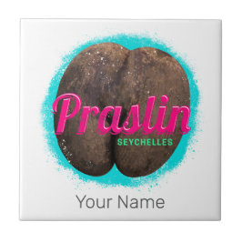 Praslin Seychellen Indische Oceaan souvenir Tegeltje