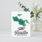 Praslin Seychellen kaart (Staand voorkant)