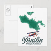 Praslin Seychellen kaart (Voorkant / Achterkant)