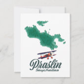Praslin Seychellen, kaart (Achterkant)