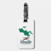 Praslin Seychellen, kaart Bagagelabel (Achterkant verticaal)