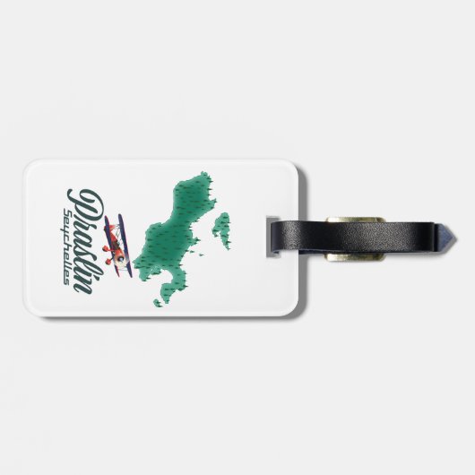 Praslin Seychellen, kaart Bagagelabel (Achterkant horizontaal)