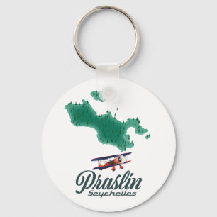 Praslin Seychellen kaart Sleutelhanger