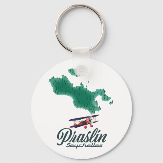 Praslin Seychellen kaart Sleutelhanger (Voorkant)