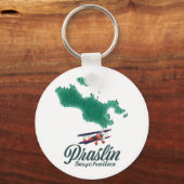 Praslin Seychellen kaart Sleutelhanger (Voorkant)