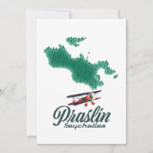 Praslin Seychellen kaart T-shirt (Voorkant)
