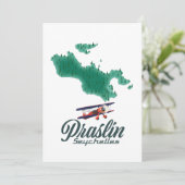 Praslin Seychellen kaart T-shirt (Staand voorkant)